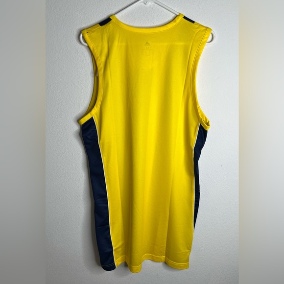 Adidas Tank Top Adult Medium Yellow Dark Blue Basketball Active Sleeveless New - Picture 4 of 6